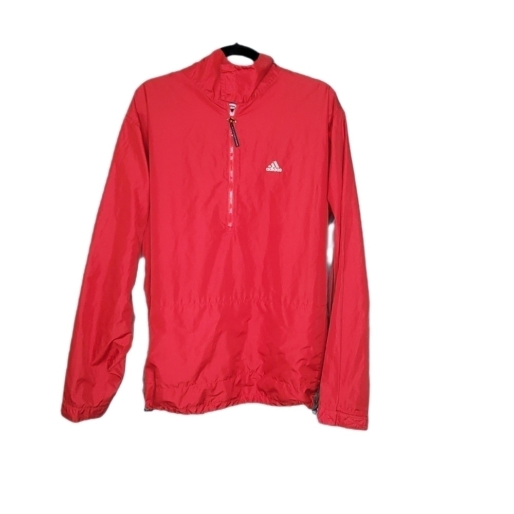 Adidas 1/2 Zip Golf Pullover with Drawstring Waist Red and Tan Men's Size Large